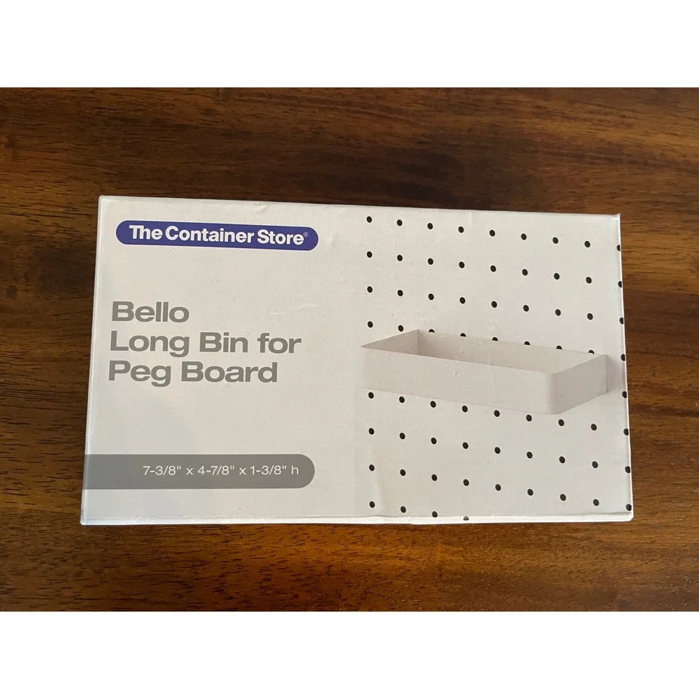 The Container Store Bello Long Bin for Peg‎ Board NIB